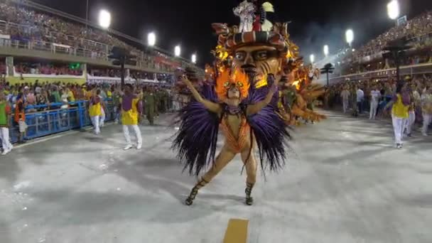 Rio Brasil February 2020 Grande Rio Saat Parade Karnaval Sekolah — Stok Video