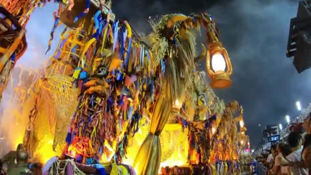 Rio Brasile Febbraio 2020 Grande Rio Durante Sfilata Carnival Samba — Video Stock