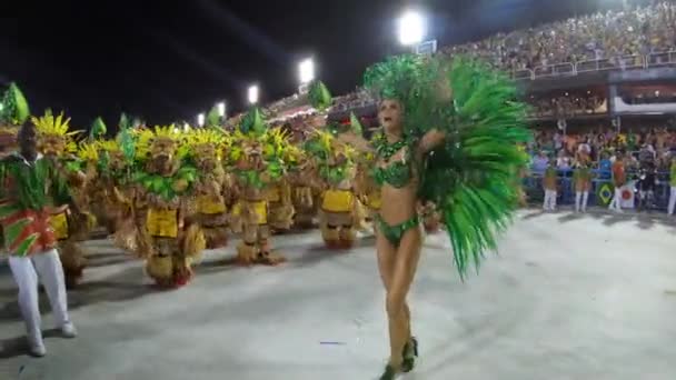 Rio Brazilië Februari 2020 Grande Rio Tijdens Parade Carnaval Samba — Stockvideo