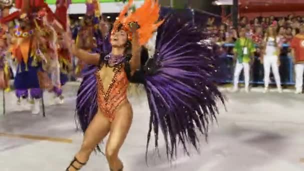 Rio Brazil February 2020 Grande Rio Parade Carnival Samba School — Stock Video