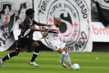 Rio, Brezilya - 16 Ağustos 2020: Sao Januario Stadyumu 'nda oynanan Brezilya Şampiyonası' nda Vasco ile Sao Paulo arasında oynanan maçta Daniel Alves oyuncusu