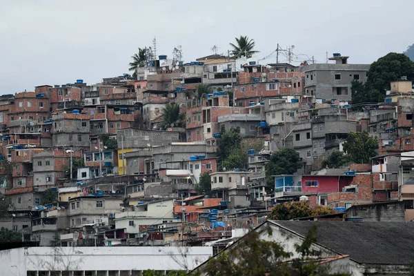 Rio Brasil Agosto 2020 Residências Comunidades Pobres Cidade Dia Nublado — Fotografia de Stock