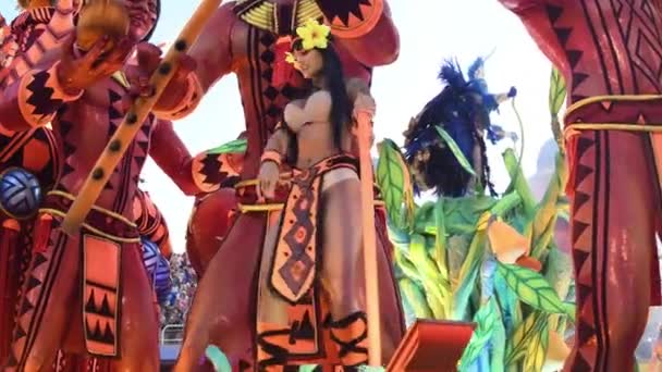 Río Brasil Febrero 2020 Desfile Escuela Samba Portela Marqués Sapucai — Vídeos de Stock