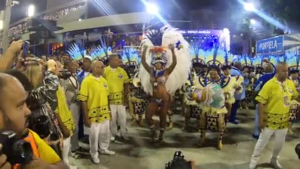 Rio Brazil February 2020 Παρέλαση Του Σχολείου Samba Portela Στο — Αρχείο Βίντεο