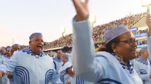 Río Brasil Febrero 2020 Desfile Escuela Samba Portela Marqués Sapucai — Vídeos de Stock