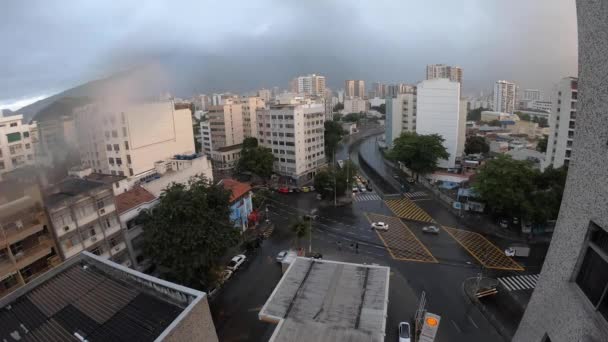 Timelapse Antes Chuva Pôr Sol Uma Paisagem Urbana Rio Janeiro — Vídeo de Stock