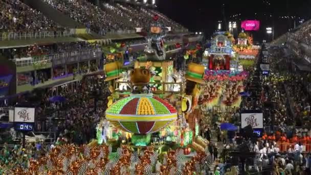 Rio Brasilien Februari 2020 Parad Sambaskolan Sao Clemente Vid Marques — Stockvideo