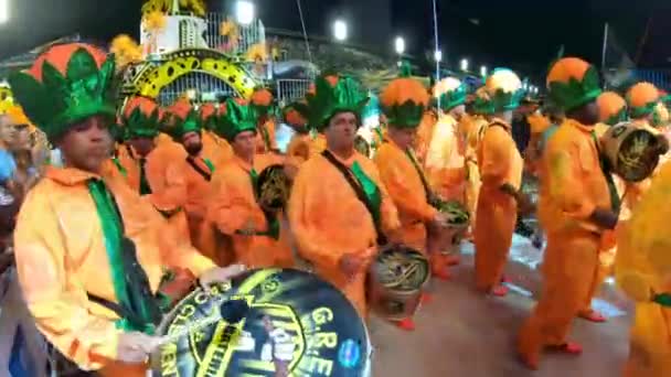 Rio Brazílie Února 2020 Průvod Školy Samba Sao Clemente Marques — Stock video