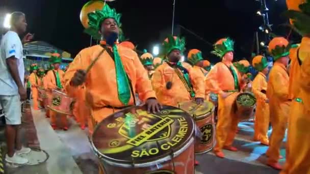 Rio Brasile Febbraio 2020 Sfilata Della Scuola Samba Sao Clemente — Video Stock