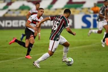 Rio, Brezilya - Eylül 02, 2020: Michel Araujo Fluminense (1) ve (1) Atletico-GO arasında oynanan maçta Brezilya Maracana Stadyumu 'nda oynanan Brezilya Şampiyonası