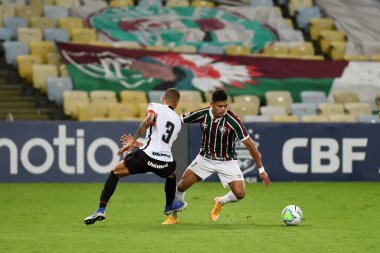 Rio, Brezilya - 02 Eylül 2020: Evanilson oyuncusu Fluminense (1) ile (1) Atletico-GO arasında Maracana Stadyumu 'nda oynanan karşılaşmada
