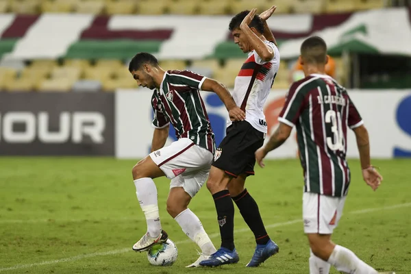 Rio, Brezilya - Eylül 02, 2020: Michel Araujo Fluminense (1) ve (1) Atletico-GO arasında oynanan maçta Brezilya Maracana Stadyumu 'nda oynanan Brezilya Şampiyonası