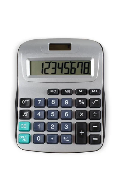 Кишеньковий Калькулятор Білому Тлі Вид Зверху — стокове фото