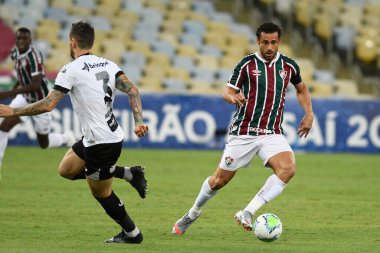Rio, Brezilya - 17 Ekim 2020: Fred Fluminense 2 ve 2 Ceara arasında oynanan maçta Brezilya Maracana Stadyumu 'nda oynanan Brezilya Şampiyonası