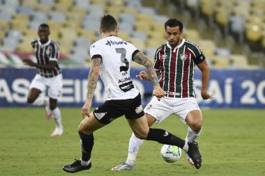 Rio, Brezilya - 17 Ekim 2020: Fred Fluminense 2 ve 2 Ceara arasında oynanan maçta Brezilya Maracana Stadyumu 'nda oynanan Brezilya Şampiyonası