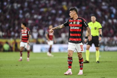 Rio, Brezilya - 21 Eylül 2025: Maracana Stadyumu 'ndaki Brezilya Şampiyonası' nda oynanan Flamengo x Vasco maçında Carrascal oyuncusu