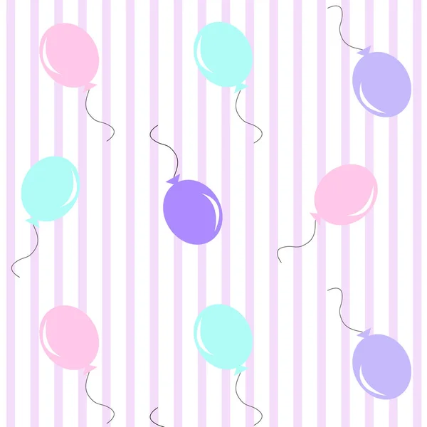 Sömlös vektor mönster med färgglada ballonger. — Stock vektor