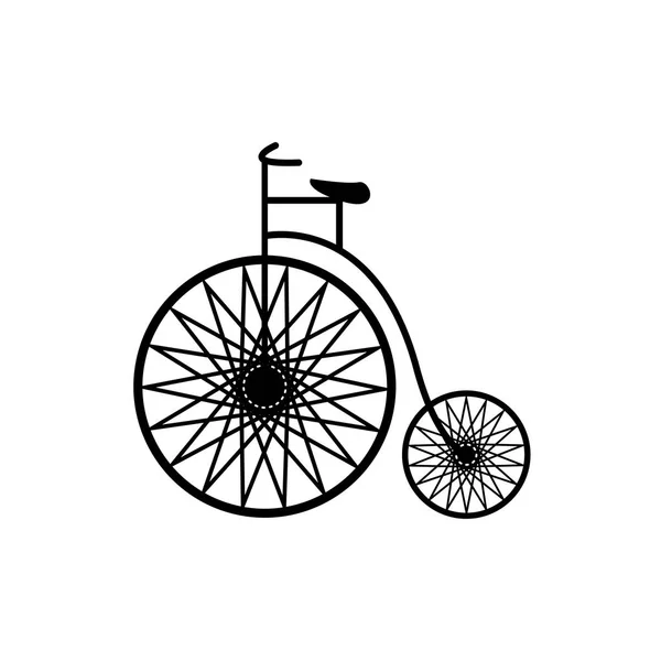 Icono de bicicleta retro aislado sobre fondo blanco . — Vector de stock