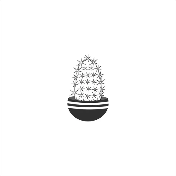 Cactus icono plano. Ilustración aislada sobre fondo blanco . — Archivo Imágenes Vectoriales