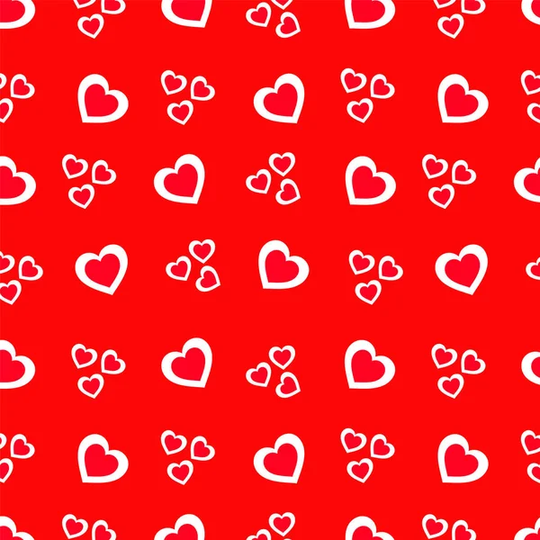 Red hearts seamless pattern. Vector illustrati. eps10 — Stock Vector