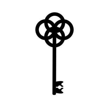 Anahtar vektör simgesi. Anahtar düz illüstrasyon