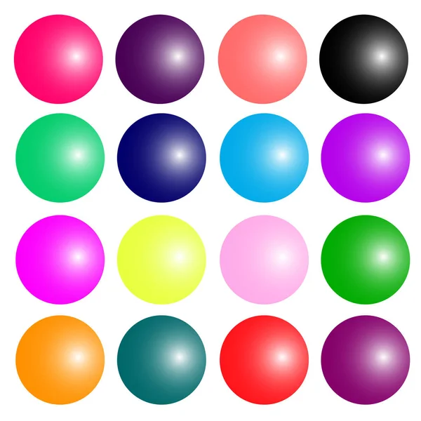 Bola Esfera Conjunto Coloridas Esferas Realistas Aisladas Sobre Fondo Blanco — Archivo Imágenes Vectoriales