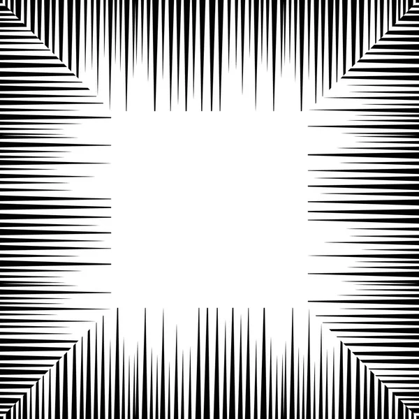 Rahmen aus schwarzen und weißen Streifen. Vektorgeometrischer Rahmen mit Platz für Text. abstrakter starker geometrischer Hintergrund. — Stockvektor