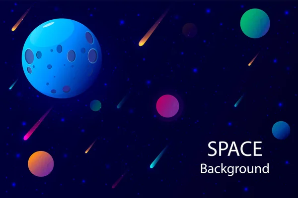 gezegenler, yıldızlar ve derin uzay arka plan. vektör.