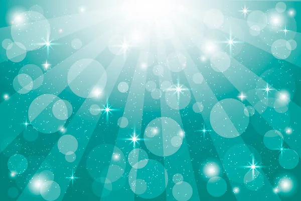 Güneş ışınları ve bokeh etkisi ile turkuaz soyut vektör arka plan. . Bulanık degrade zemin.