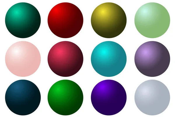 Ensemble de cercles multicolores. Des boules lumineuses et brillantes. Illustration vectorielle . — Image vectorielle