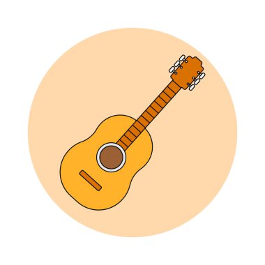Akustik gitar enstrüman ikonu. vektör illüstrasyon. eps 10