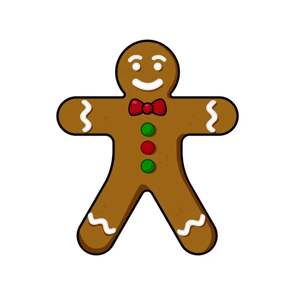 Hombre de jengibre, galleta de Navidad tradicional, vector eps10 ilustración — Vector de stock