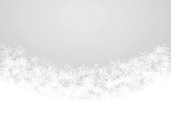 Winter witte achtergrond kerst gemaakt van sneeuwvlok en sneeuw vector illustratie. — Stockvector