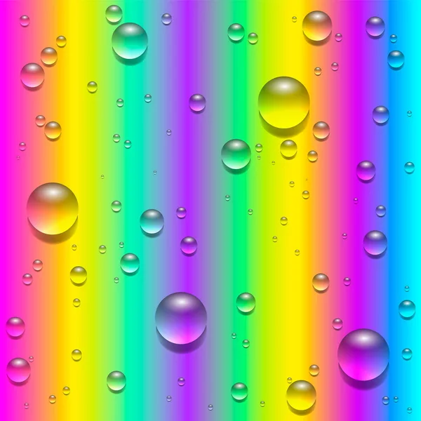 Капли воды на красочном фоне. векторная иллюстрация — стоковый вектор