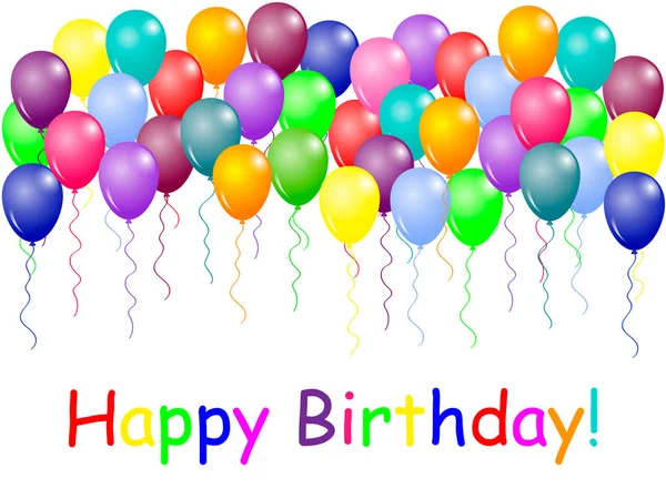 Balonlar ve metin ile renkli Doğum günü arka plan
