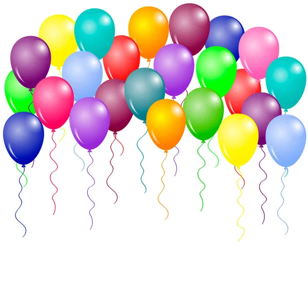 Globos coloridos aislados sobre fondo blanco. vector Ilustración. diseño para tarjetas de felicitación y póster . — Vector de stock