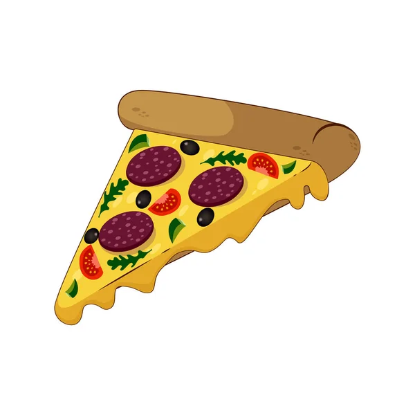 Pizza slice op witte achtergrond. Vector eps10 — Stockvector
