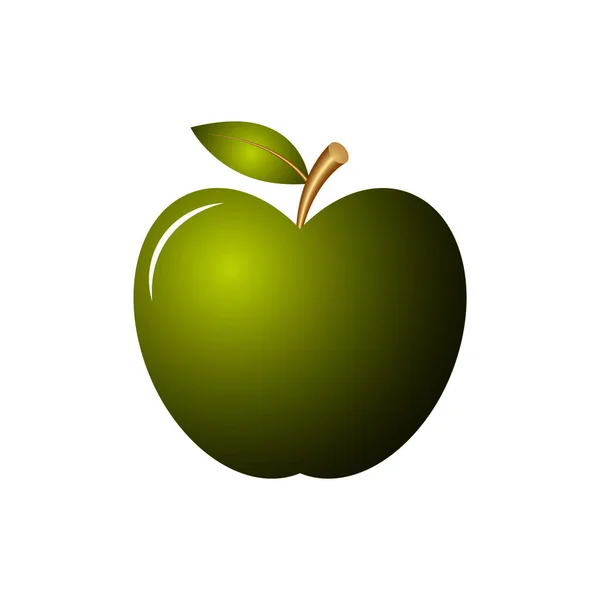 Pomme verte isolée sur fond blanc. Cartoon style. Illustration vectorielle pour tout design . — Image vectorielle