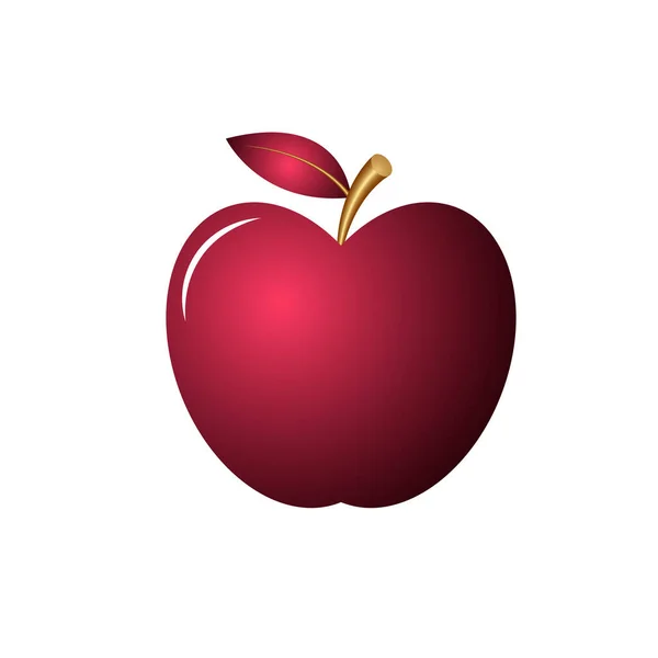 Červené jablko ikona izolované na bílém pozadí. Vektorová ilustrace pro návrh. — Stockový vektor