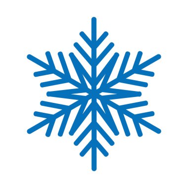 Beyaz arkaplanda kar tanesi simgesi izole edildi. Vektör düz resimleme.