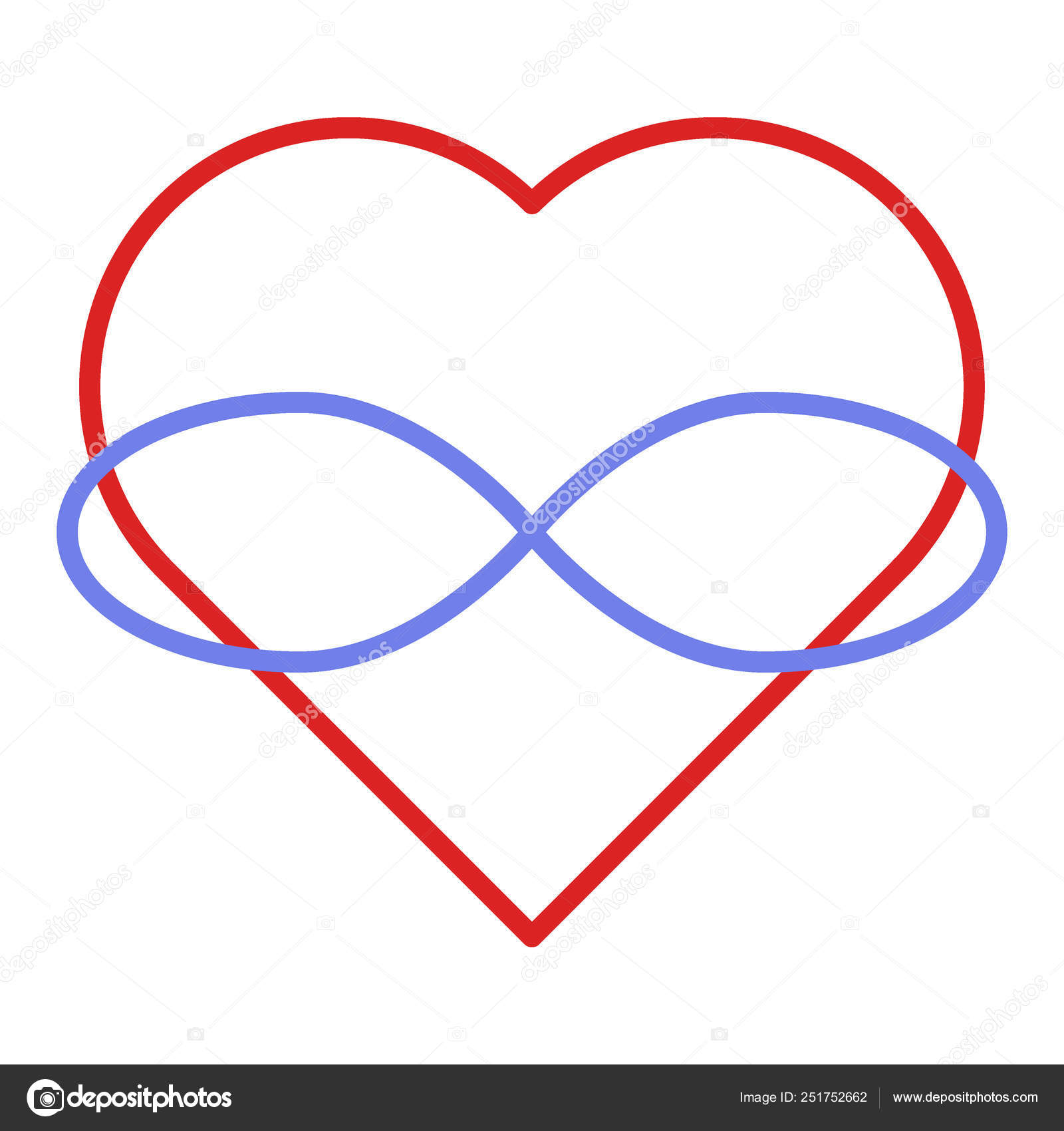 Symbole De Polyamory Coeur Et Infini Un Amour Infini Fond