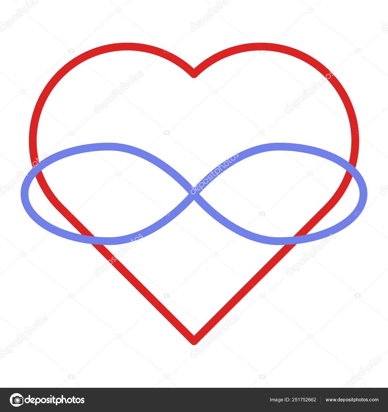 Symbole De Polyamory Coeur Et Infini Un Amour Infini Fond