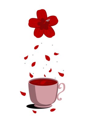 Carcade çay ve ebegümeci çiçek