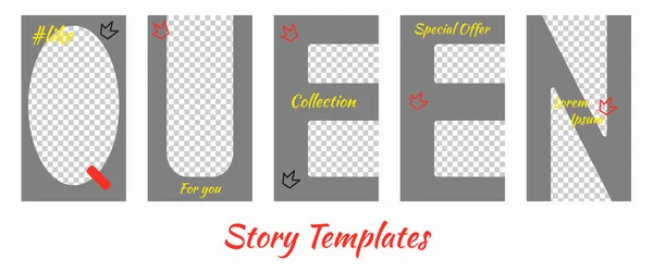 A set of minimalist stories for social networks. Frame. Package to create unique content. Templates for stories. Letters patterns for stories.