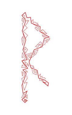 Raido Rune. Antik Iskandinav Runes. Runes kıdemli futarka. Büyü, törenler, dini semboller. Tahminler ve tıldıklar.