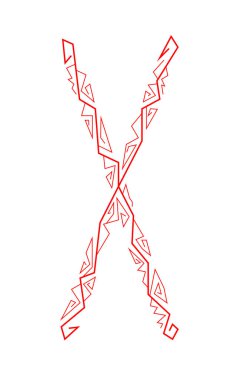 Fleece Gebo. Antik Iskandinav Runes. Runes kıdemli futarka. Büyü, törenler, dini semboller. Tahminler ve tıldıklar.