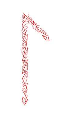 Laguz Rune. Antik Iskandinav Runes. Runes kıdemli futarka. Büyü, törenler, dini semboller. Tahminler ve tıldıklar.