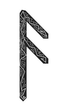Rune ansuz. Antik Iskandinav Runes. Runes kıdemli futarka. Büyü, törenler, dini semboller. Tahminler ve tıldıklar.