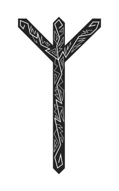 Algiz Elgiz Rune. Antik Iskandinav Runes. Runes kıdemli futarka. Büyü, törenler, dini semboller. Tahminler ve tıldıklar.