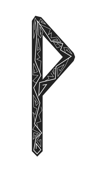Rune wunjo. alte skandinavische Runen. runes senior futarka. Magie, Zeremonien, religiöse Symbole. Vorhersagen und Amulette. — Stockvektor